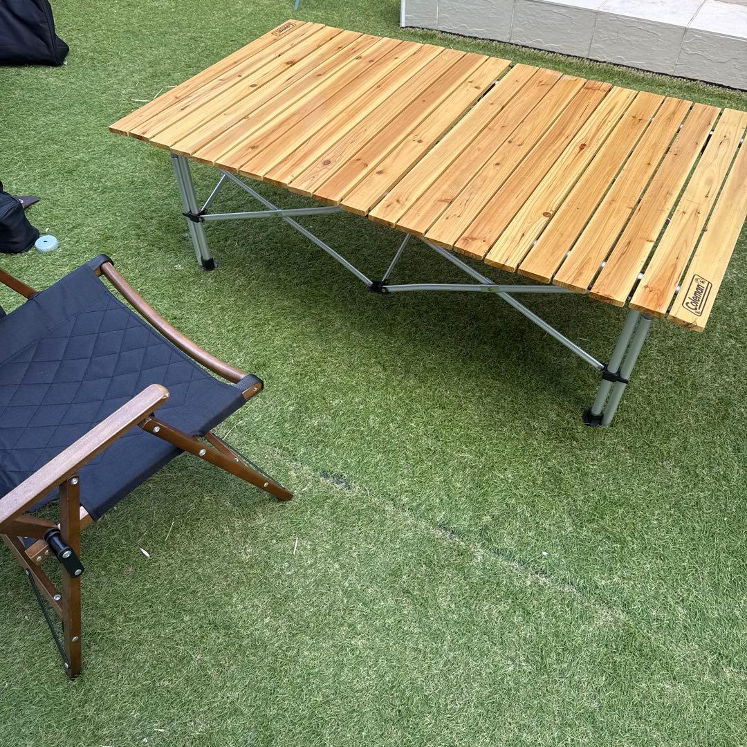 Coleman 折りたたみテーブル ナチュラルウッド