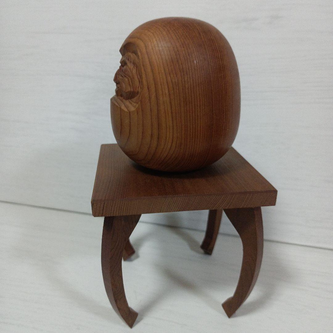 縁起物 天然木 達磨 だるま ダルマ 木彫置物
