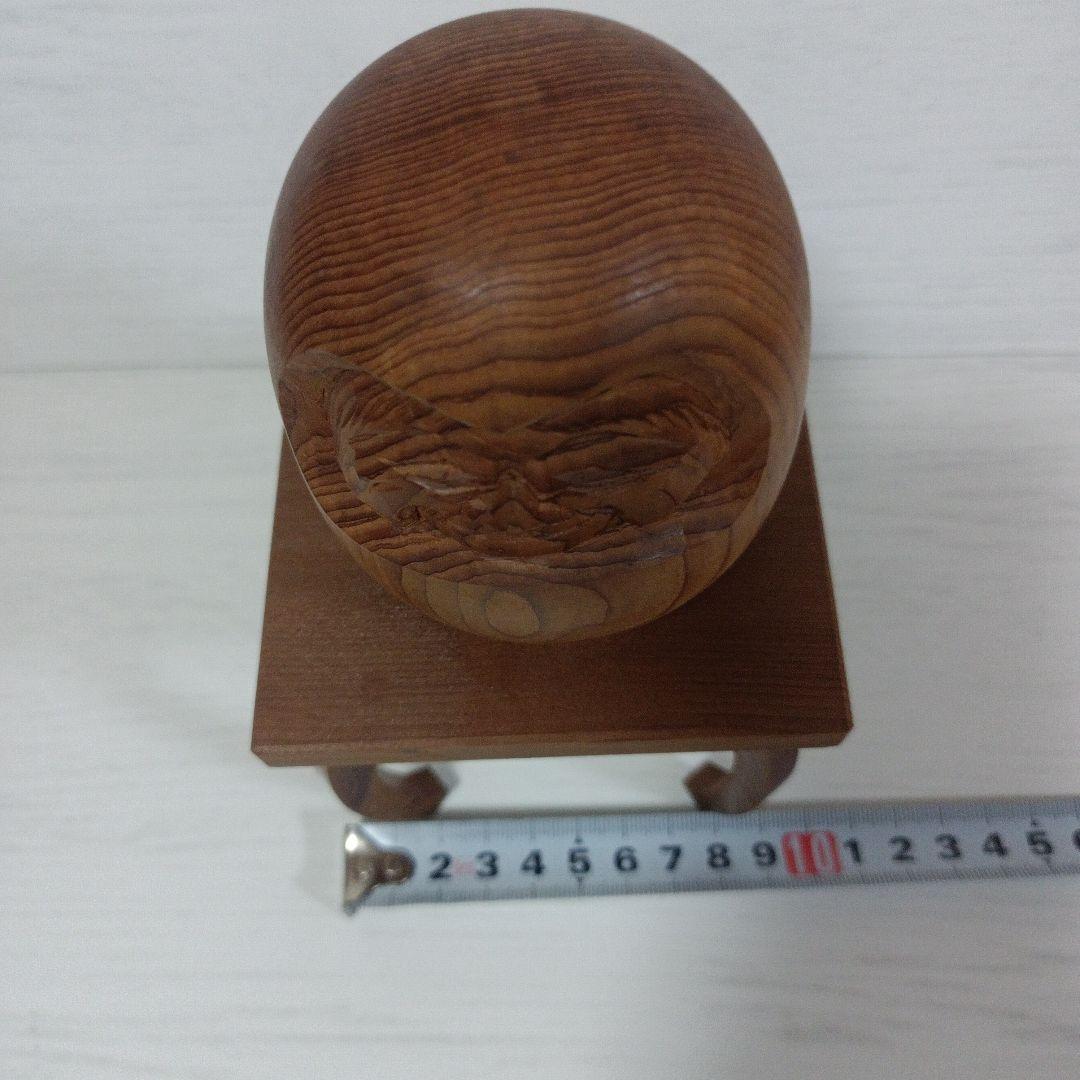 縁起物 天然木 達磨 だるま ダルマ 木彫置物