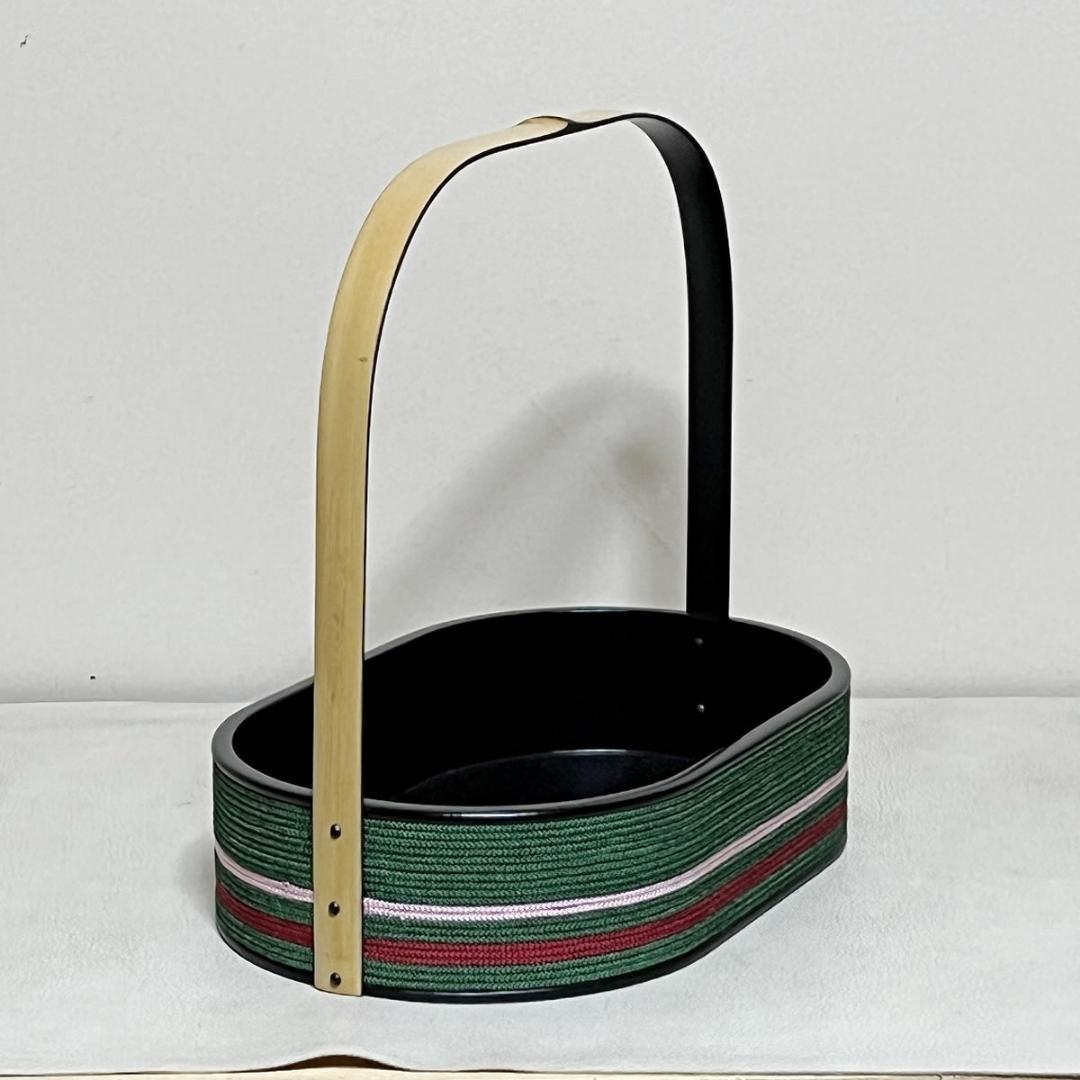 糸目紫雲 手付 莨盆 隆斎 共箱 土田友湖写 組紐 煙草盆 茶道具【k3581】