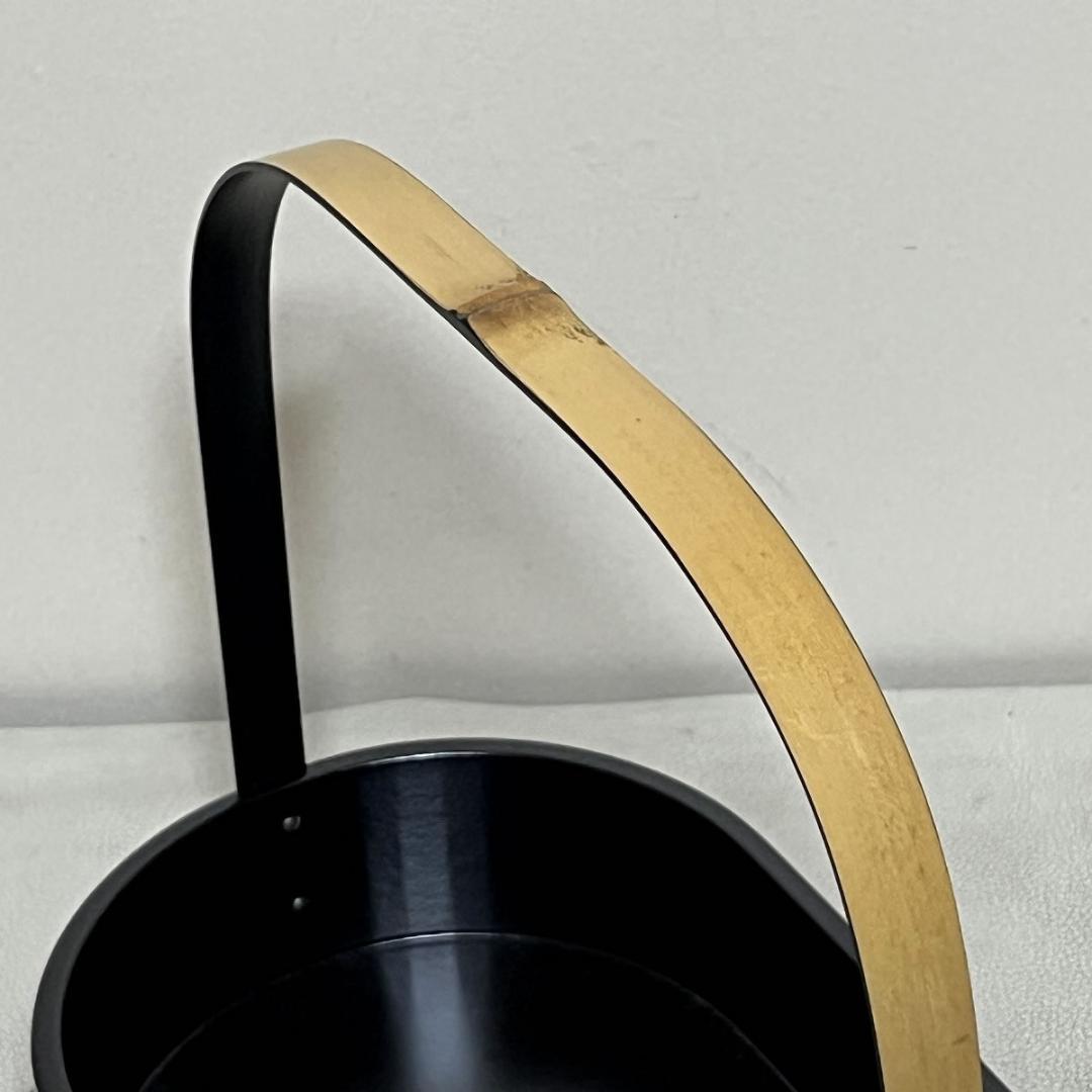 糸目紫雲 手付 莨盆 隆斎 共箱 土田友湖写 組紐 煙草盆 茶道具【k3581】