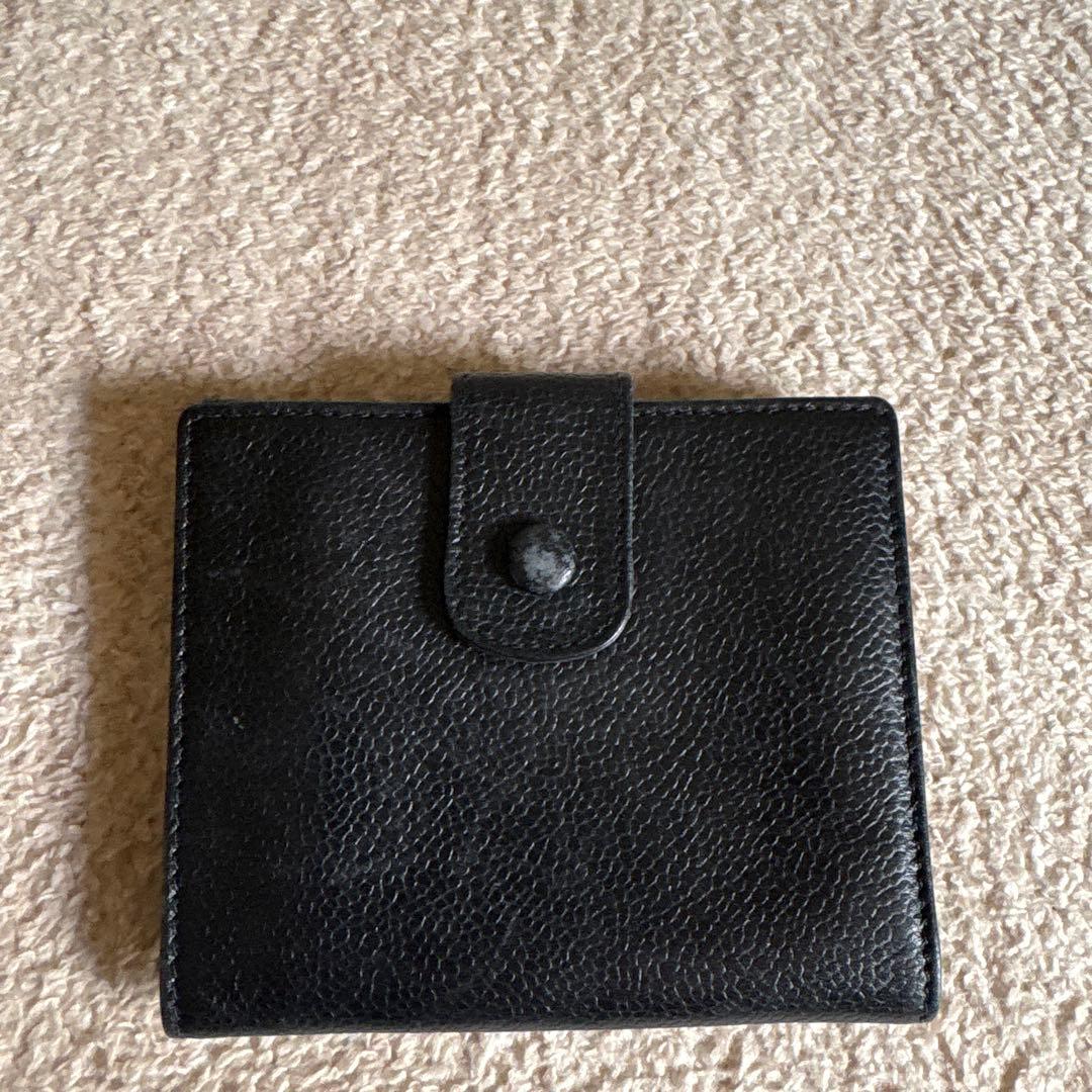 CHANEL ブラック 二つ折り財布 CCロゴ