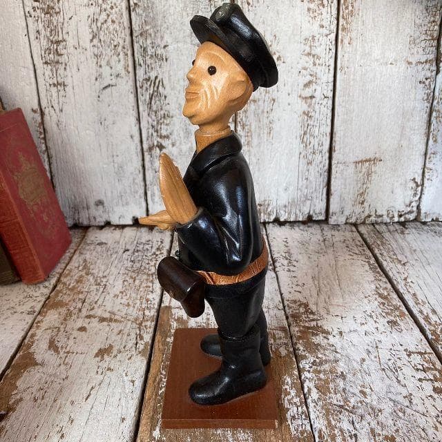 80s イタリア ヴィンテージ ROMERロメール 木彫り 人形 ポリス 警察官