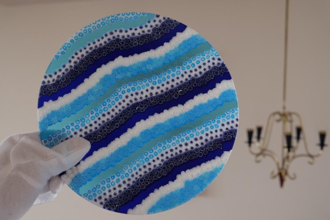 ベネチアンガラス ヴェネチアングラス ミルフィオリ プレート xフォーム