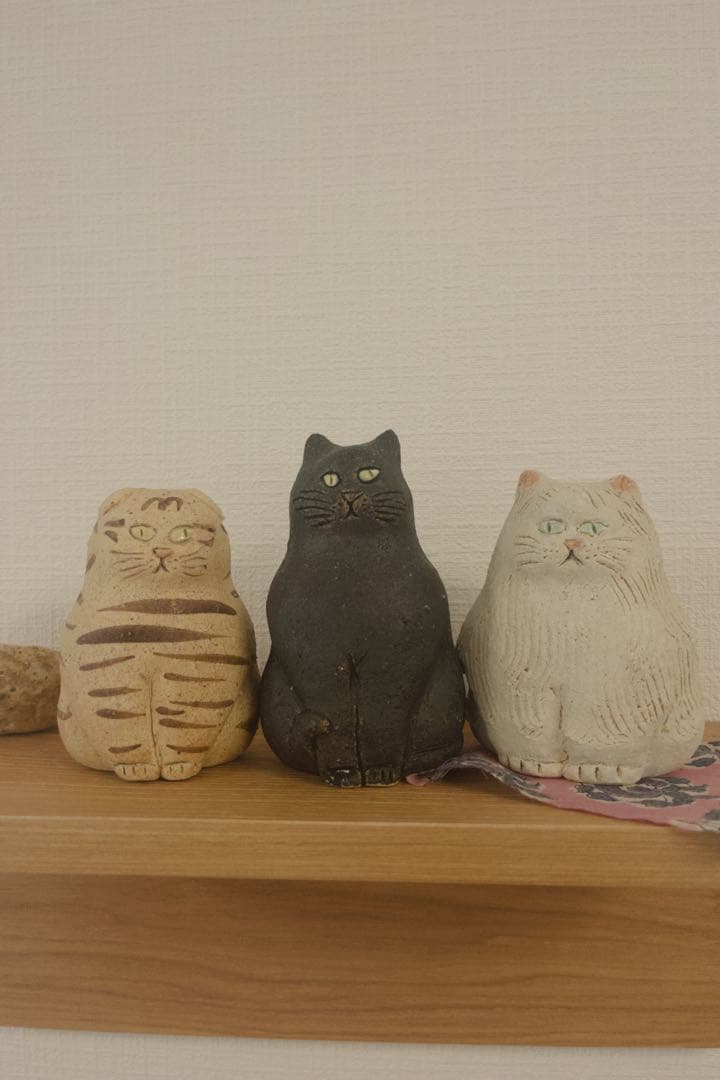 幸生窯 猫3匹 置物