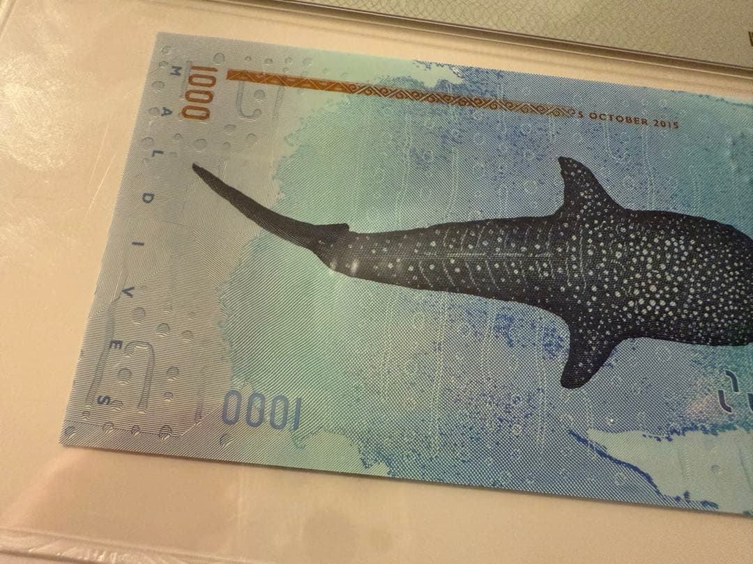 【鑑定済・極美品】モルディブ 1000ルフィヤ紙幣PMG67 EPQ