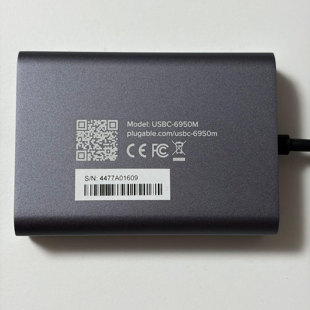 【極美品】Plugable USBC-6950M デュアル 4K アダプター