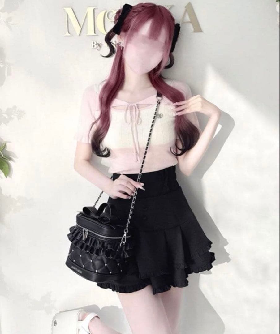 ハニーミュウ ビッグリボンバニティショルダー 黒