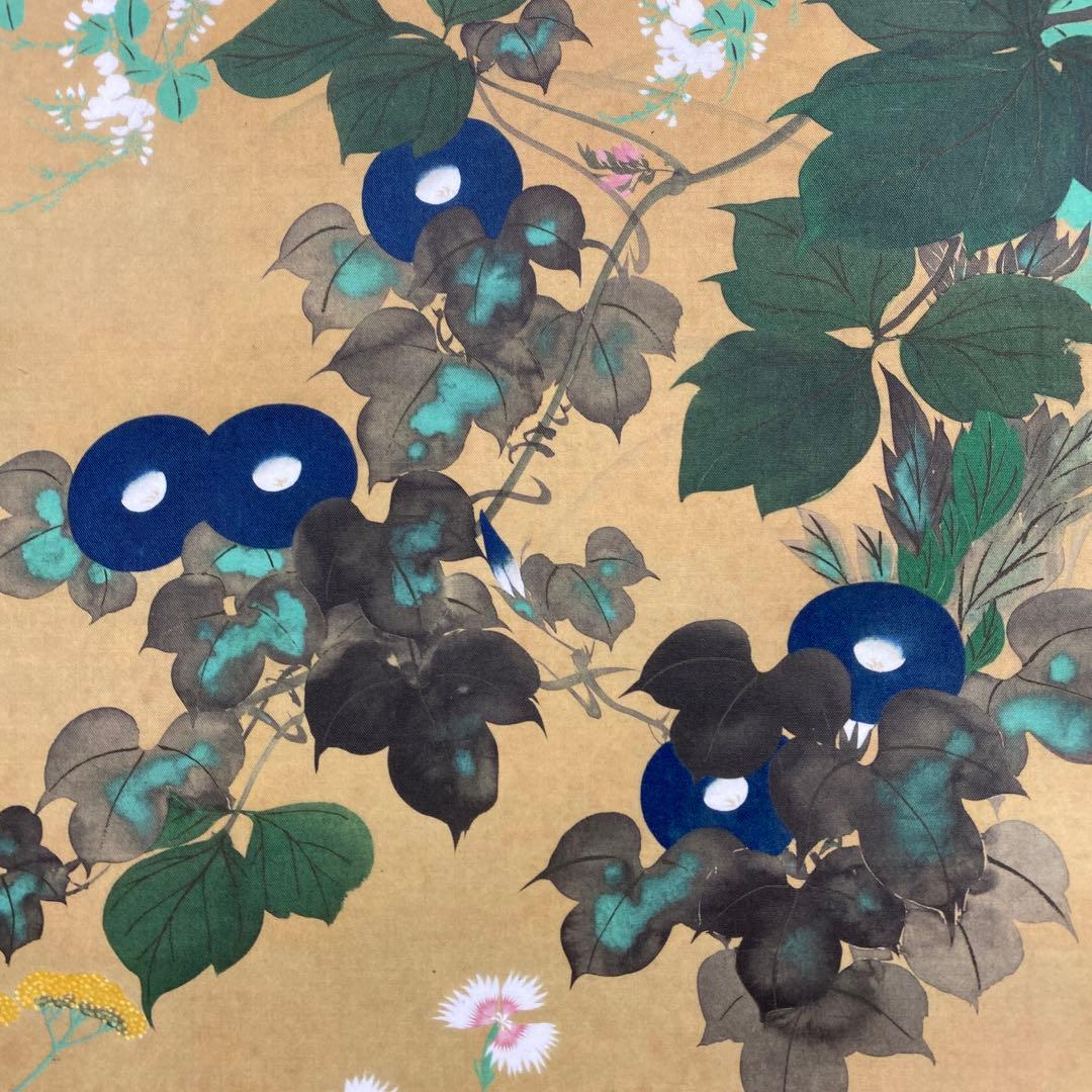 美品 掛け軸 酒井抱一筆 七草図 解説付き