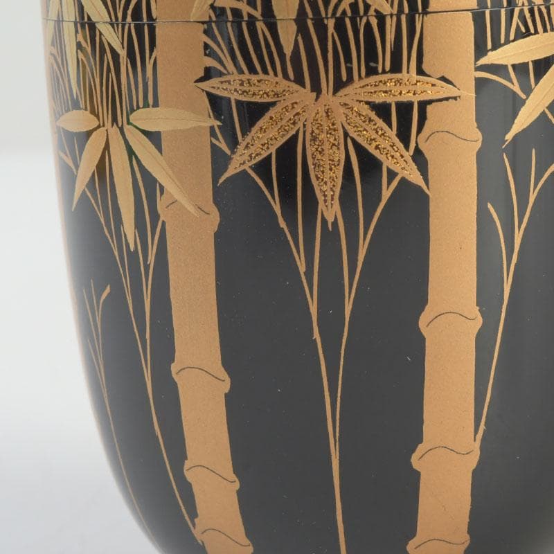 茶道具　山内幸男　号漆峰　竹林蒔絵　細棗　共布共箱　V　9778