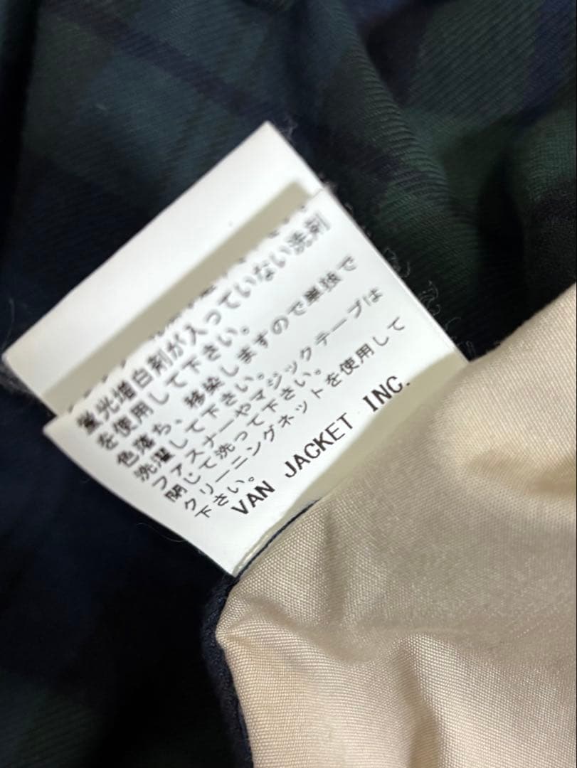 VAN JACKET スウィングトップ　L 裏地　タータンチェック　ロゴ刺繍