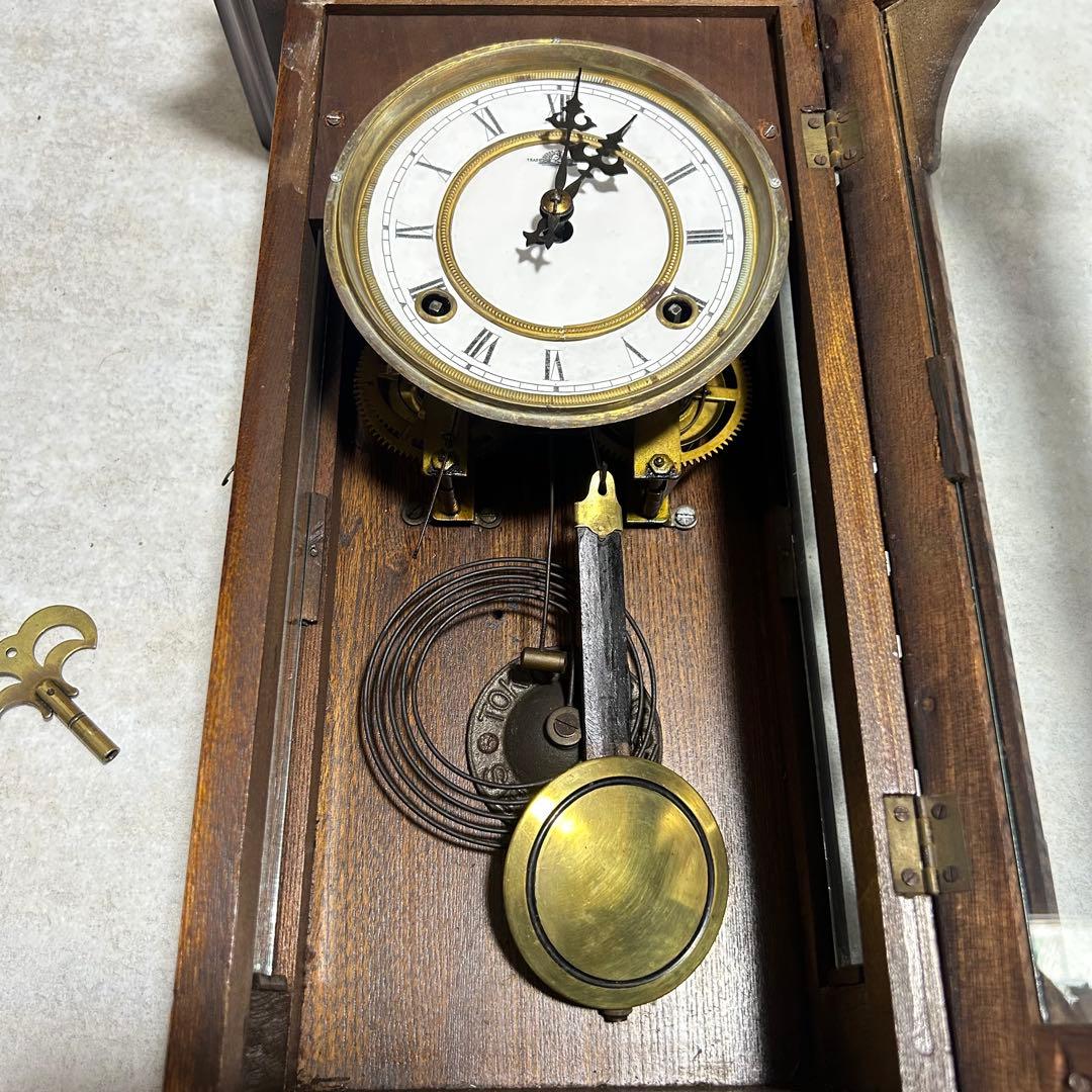 希少 掛時計　柱時計 ゼンマイ式 ボンボン時計　レトロ　アンティーク　稼動品