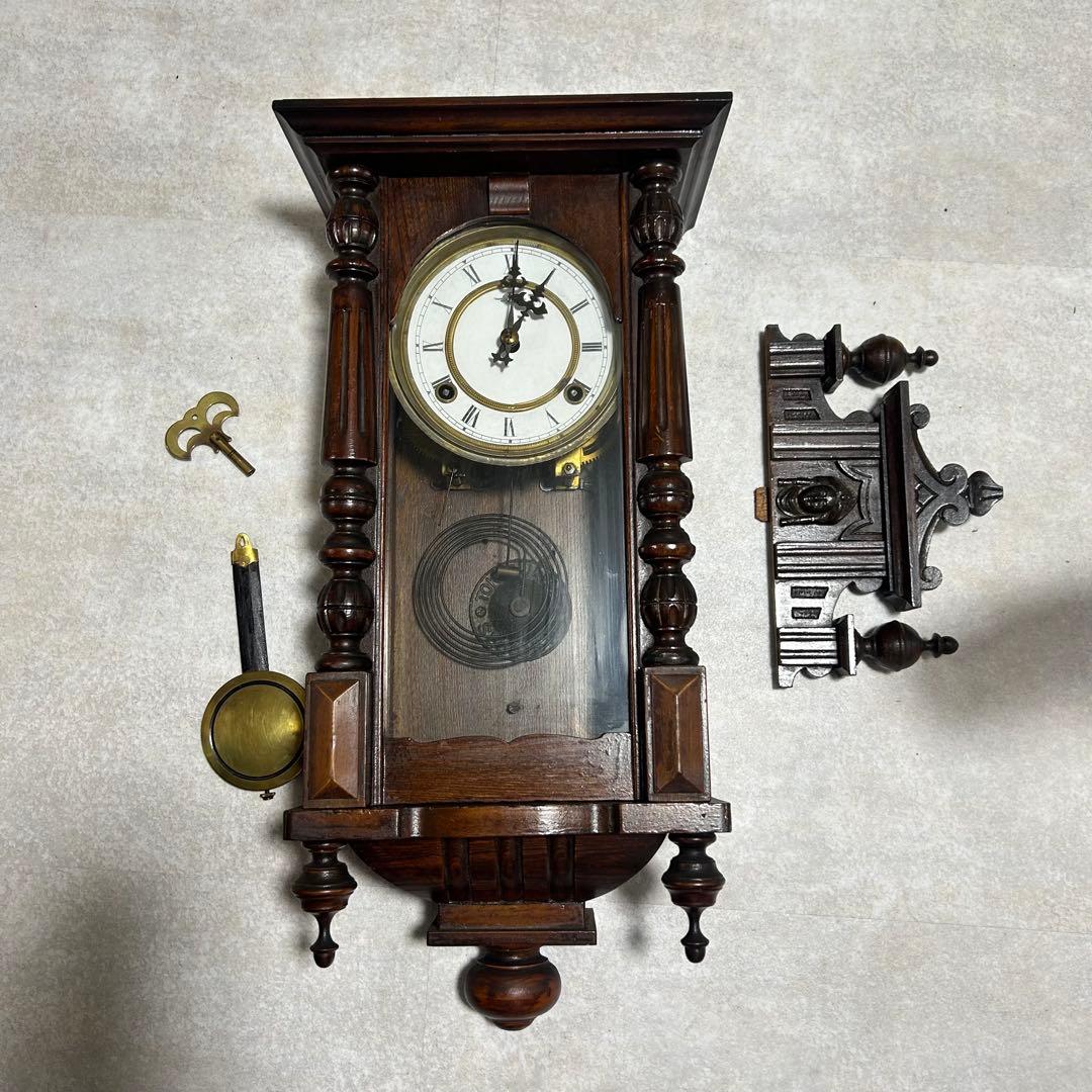 希少 掛時計　柱時計 ゼンマイ式 ボンボン時計　レトロ　アンティーク　稼動品