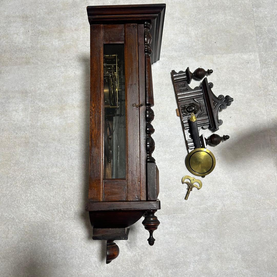 希少 掛時計　柱時計 ゼンマイ式 ボンボン時計　レトロ　アンティーク　稼動品