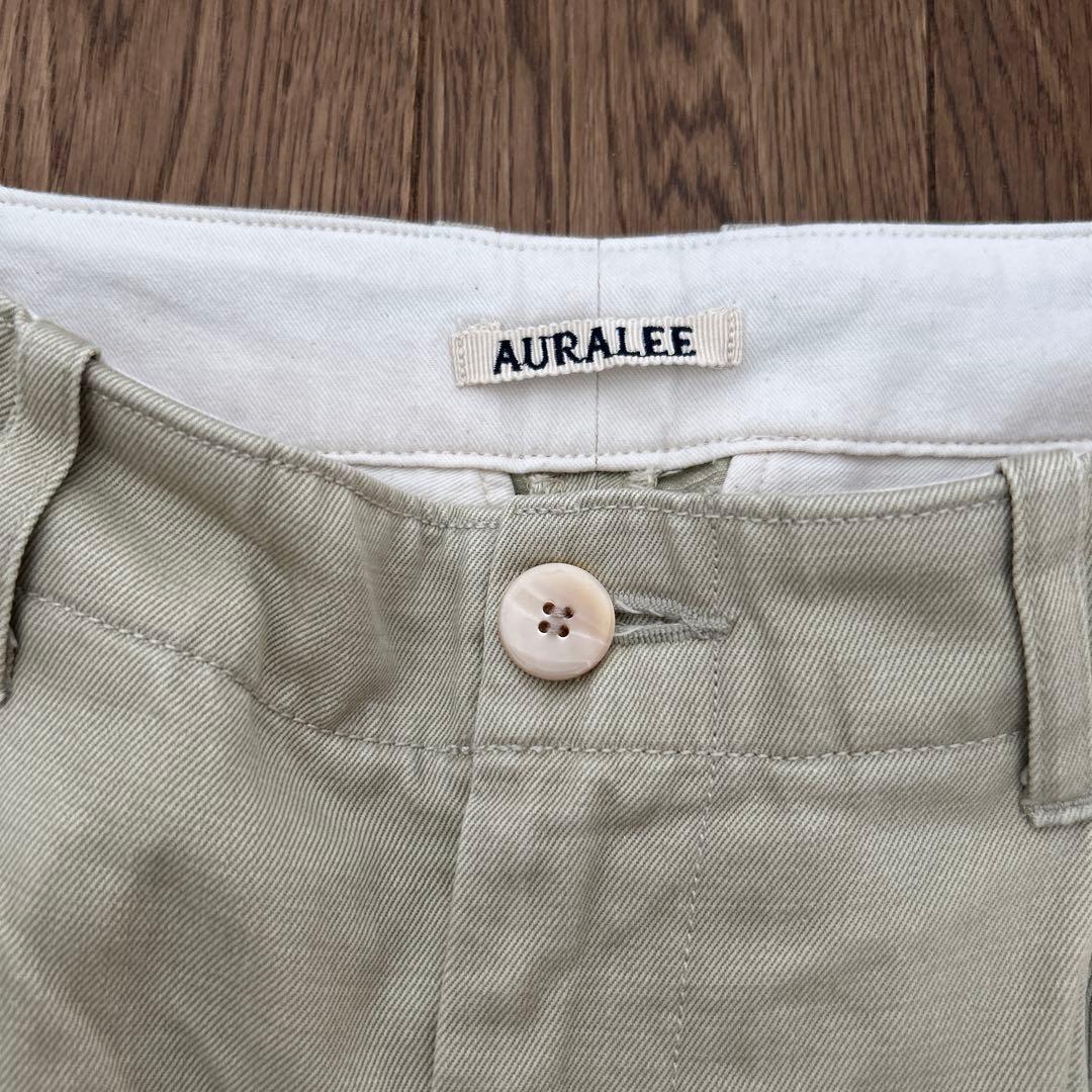 AURALEE ワイドパンツ ベージュ　サイズ0 タックチノパン　オーラリー
