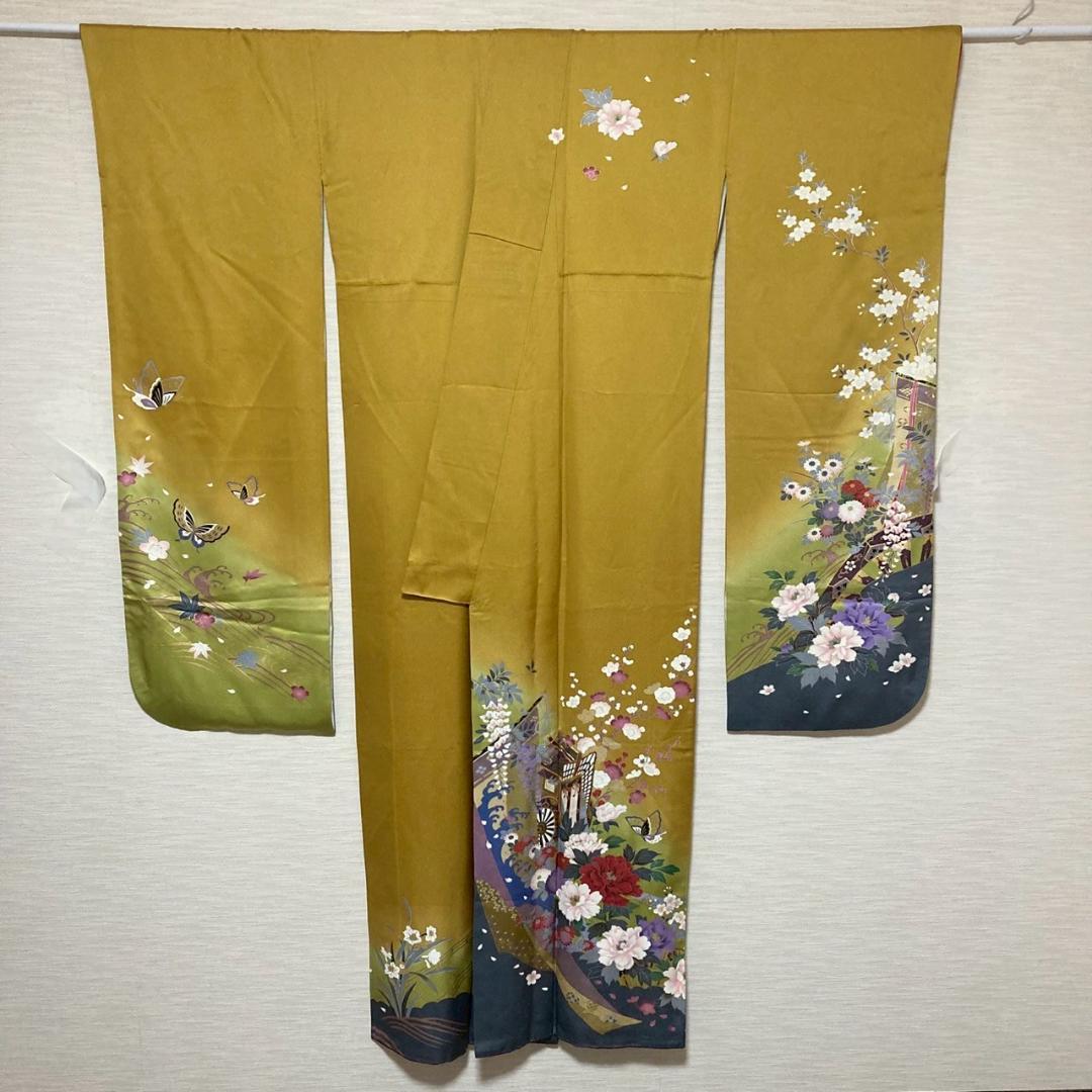 KA1917 振袖 身丈170cm 正絹 着物 成人式 トールサイズ