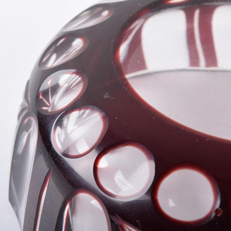 アンティーク　切子ガラス　酒盃　時代盃　V　R8277