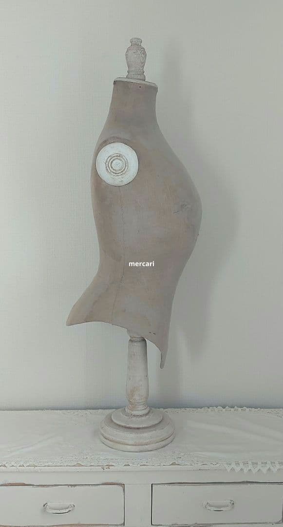 フランス製アンティーク　ホワイト　コルセットトルソー