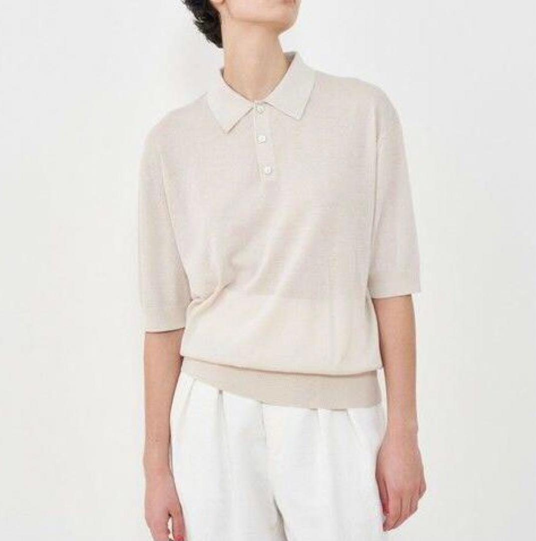 GALERIE VIE トゥモローランド　クレープコットン ポロプルオーバー