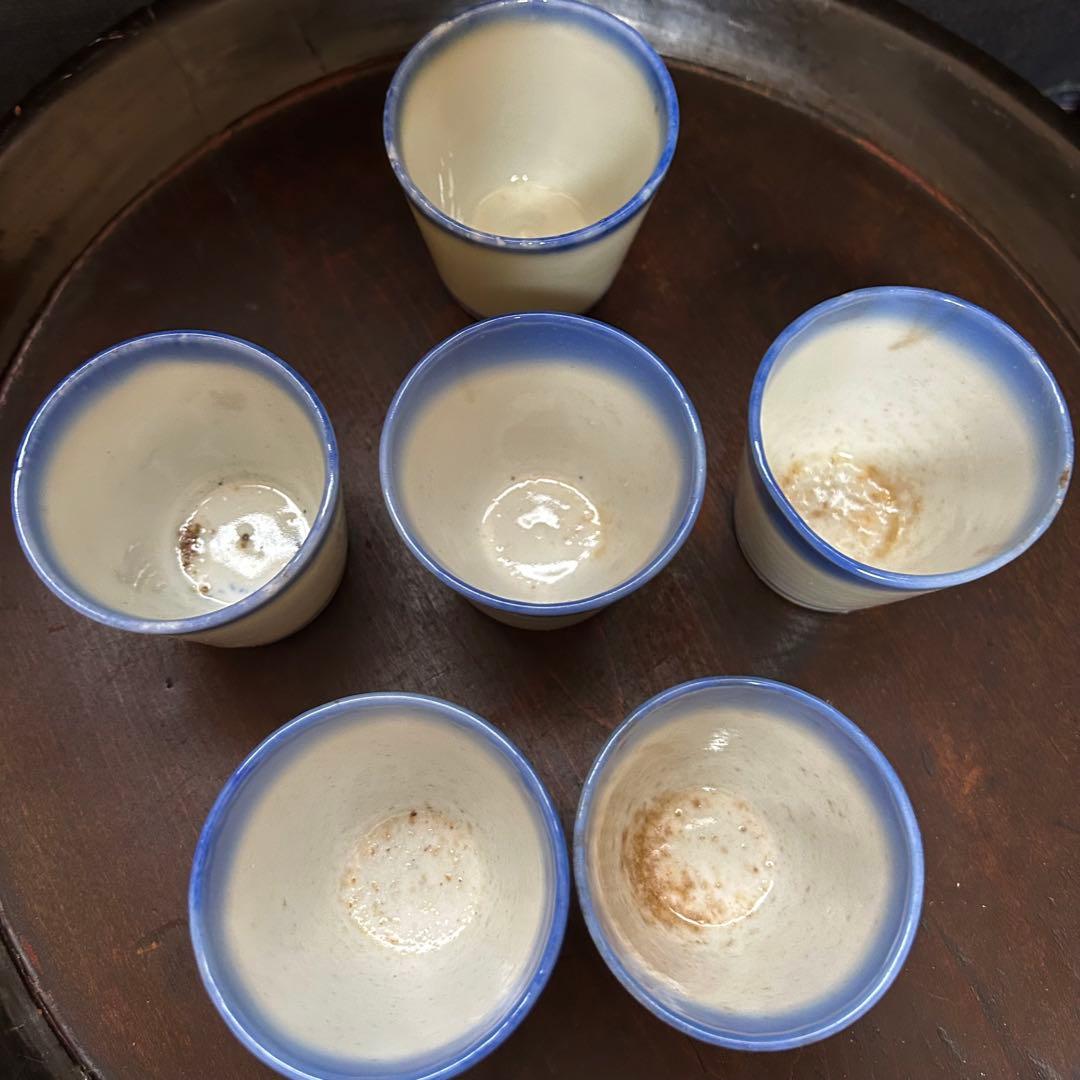 珍品　古伊万里　藍暈し蕎麦猪口　六客揃　無傷あり　本物保証