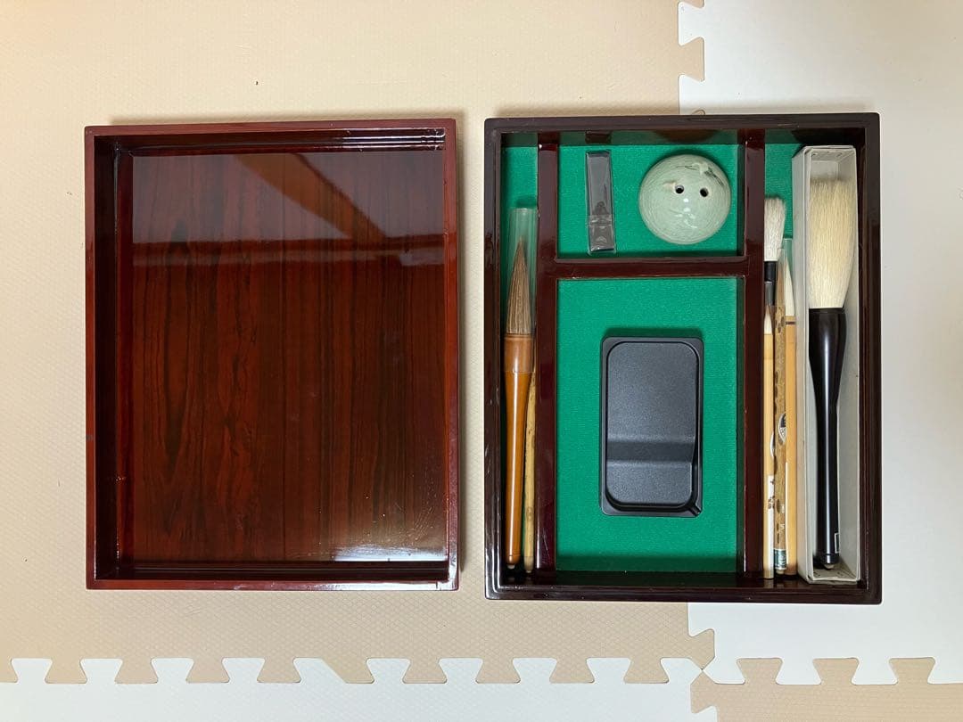 木製筆セット 鳥の装飾付き　筆だけで3万円相当！！