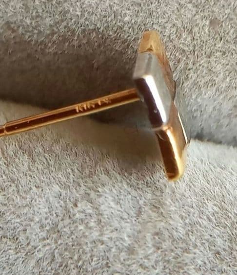 K18＆PT ピアス　ツートンカラーピアス　両耳