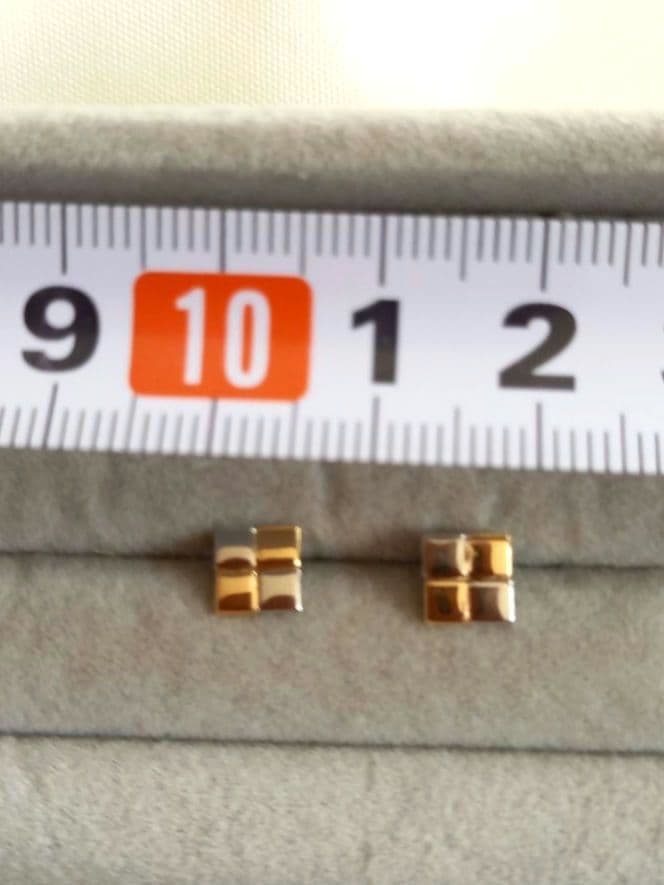 K18＆PT ピアス　ツートンカラーピアス　両耳