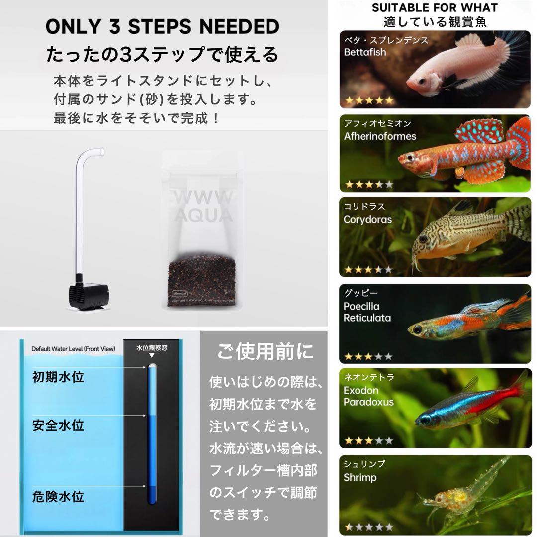 WWW AQUA 水槽 オールインワン アクアリウム ベタ ジオラマ 観賞魚