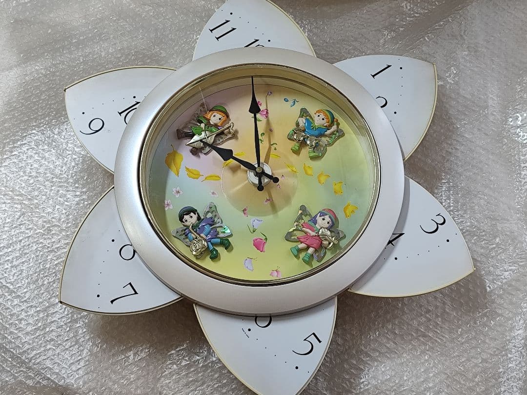 スモールワールド エクロール からくり時計 メロディ時計 レア 花 動作確認済み