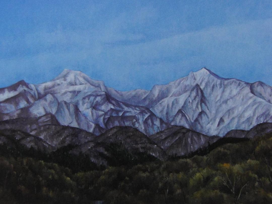 入江観、【双稜冠雪】、希少な画集画、新品高級額・額装付、状態良好