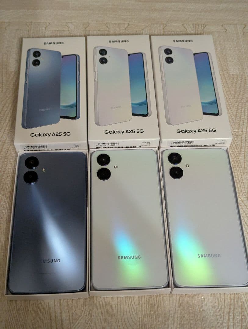 未使用 Galaxy A25 5G ブルー ホワイト 3台セット