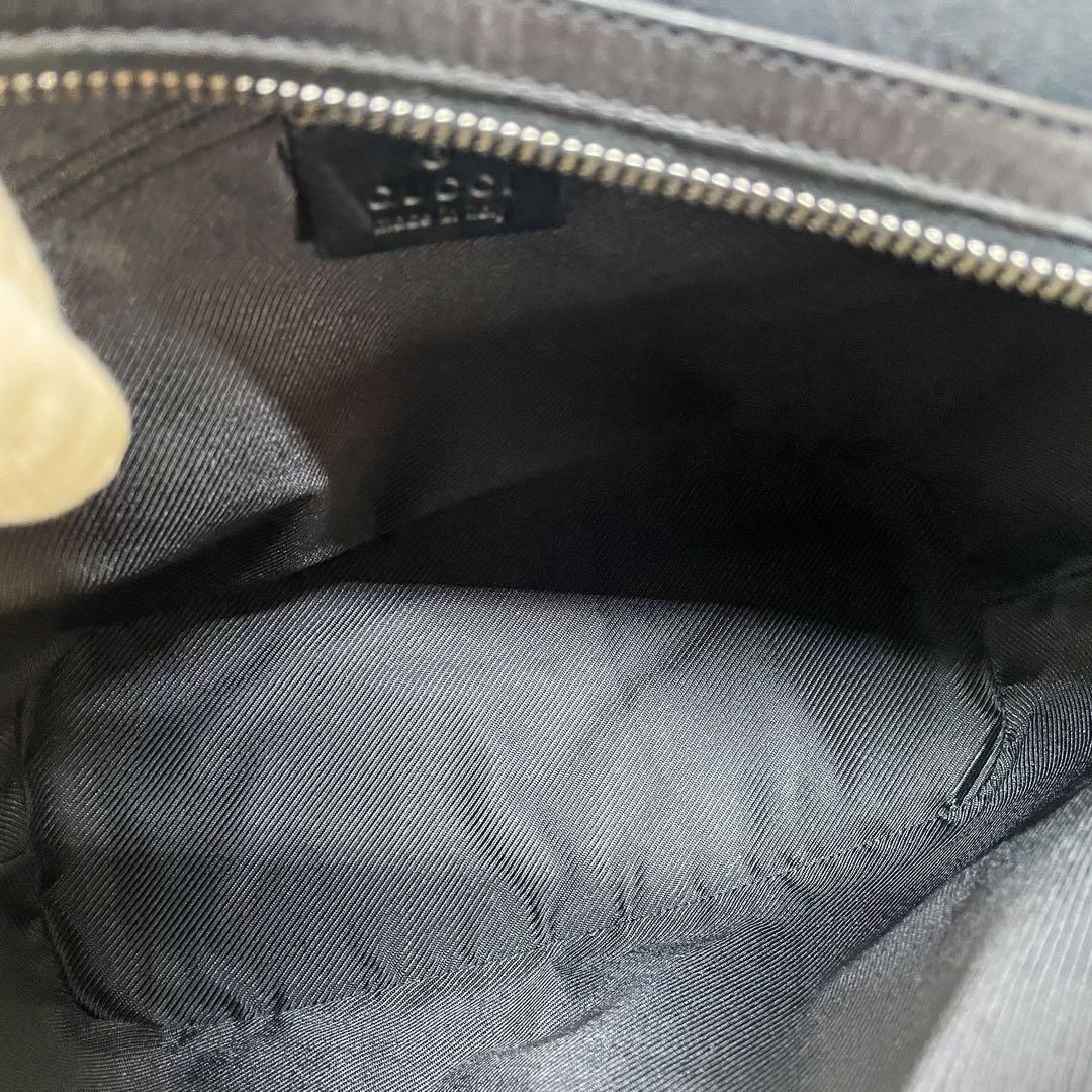 【美品】GUCCI ショルダーバッグ 肩掛け GG柄 ブラック レディース 伊製