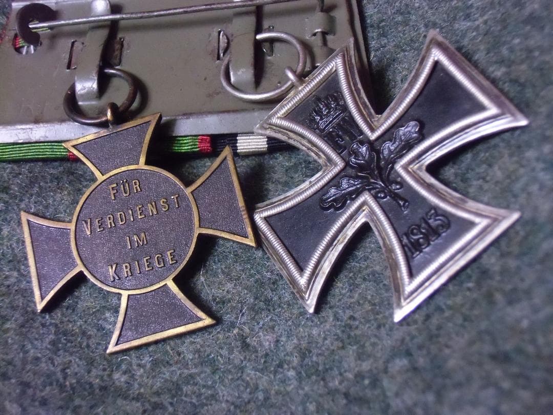 W帝政ドイツ軍/アンハルト公国＊野戦用２連メダルバー（実物）