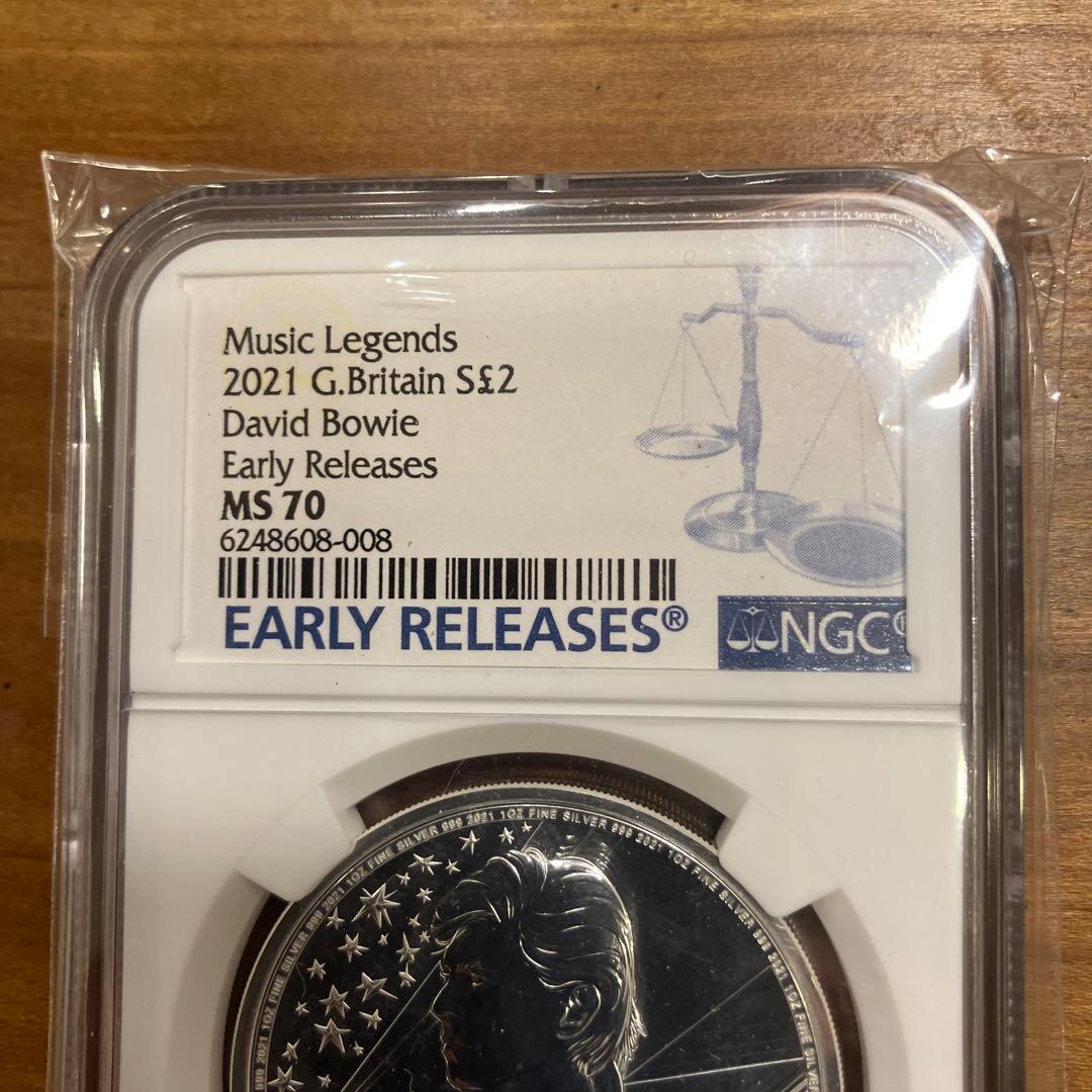 純銀1オンス銀貨デヴィッド・ボウイ 2021年 £2 銀貨NGSMS 70ER