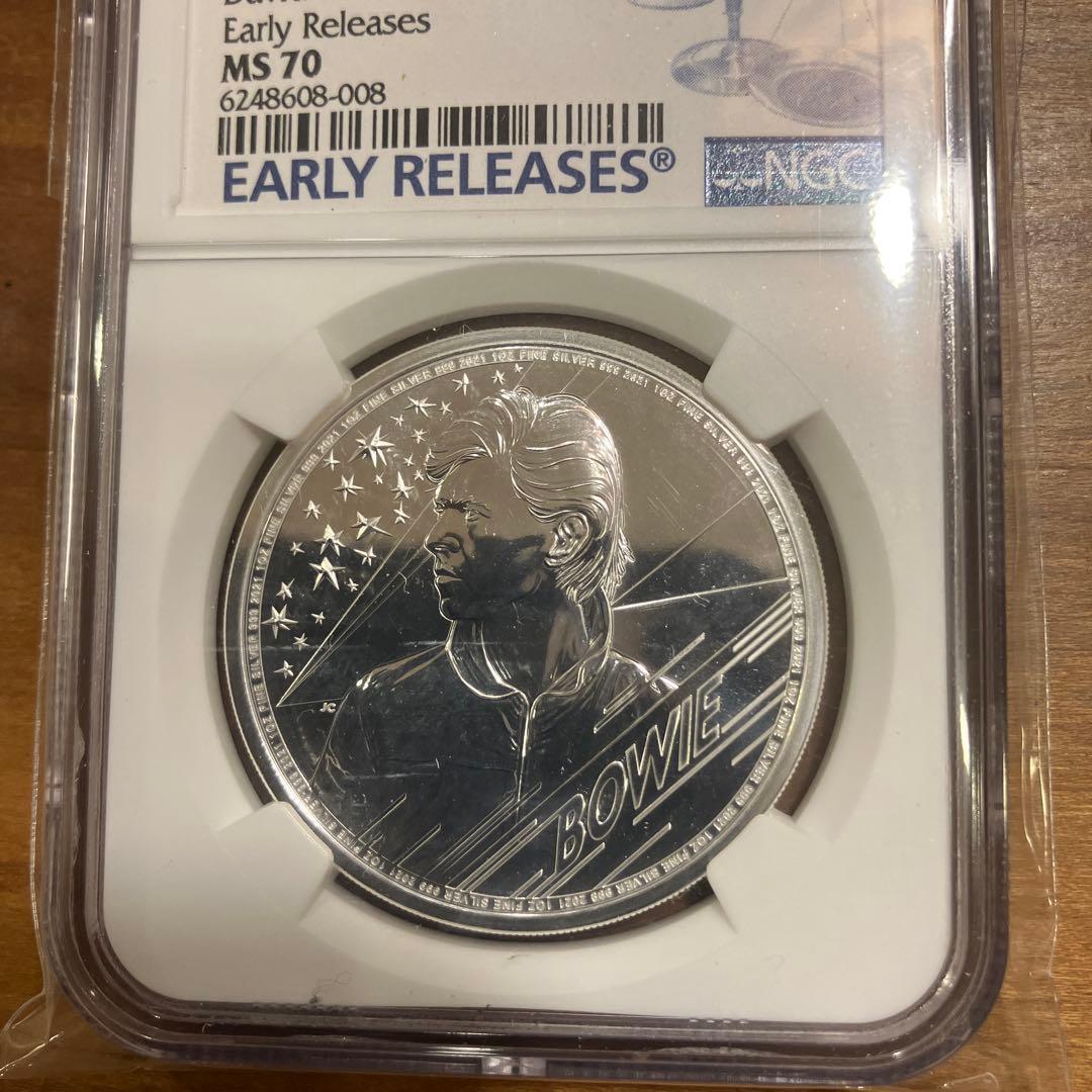 純銀1オンス銀貨デヴィッド・ボウイ 2021年 £2 銀貨NGSMS 70ER