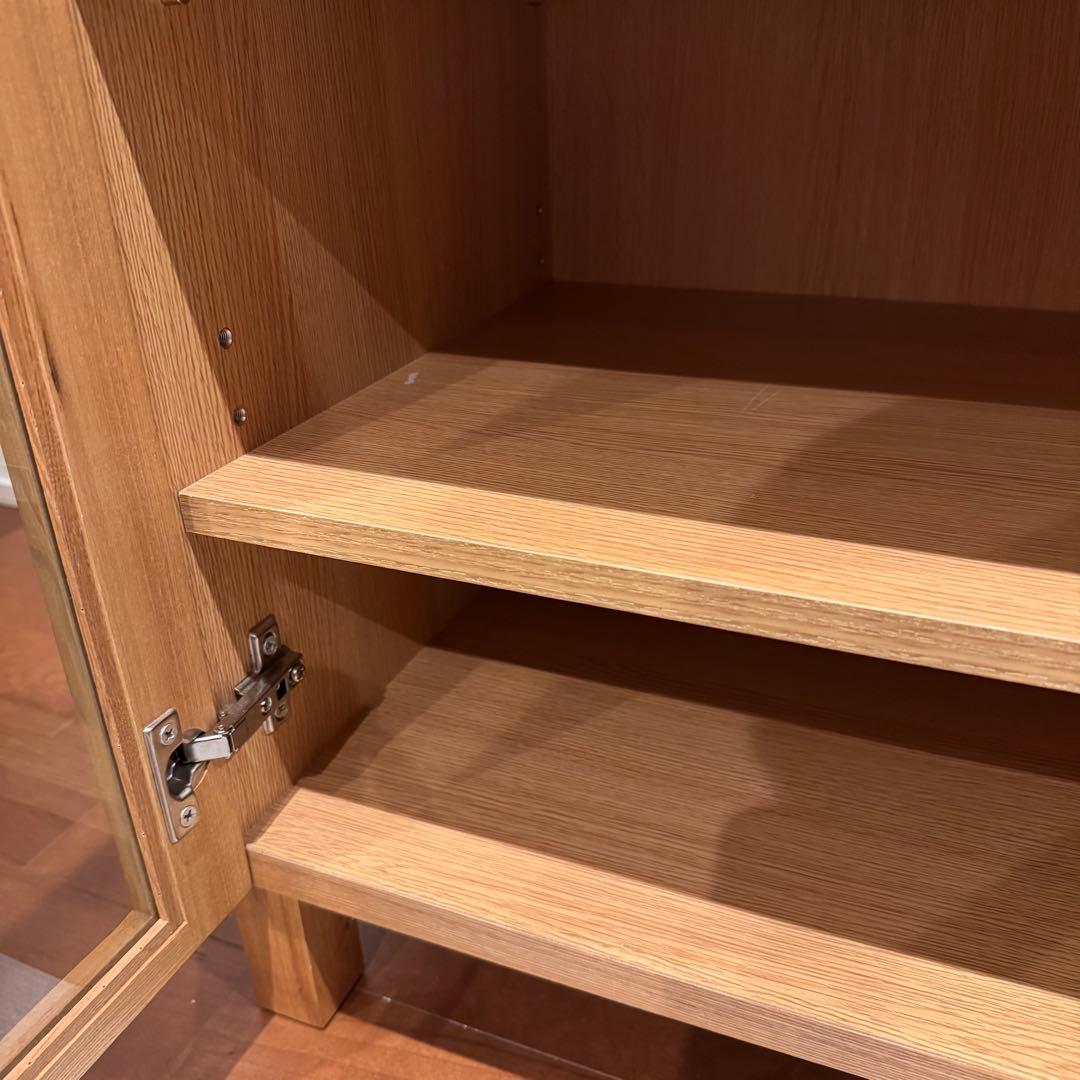 無印良品 脚付木製キャビネット ガラス扉 リビング収納 本棚 食器棚 インテリア