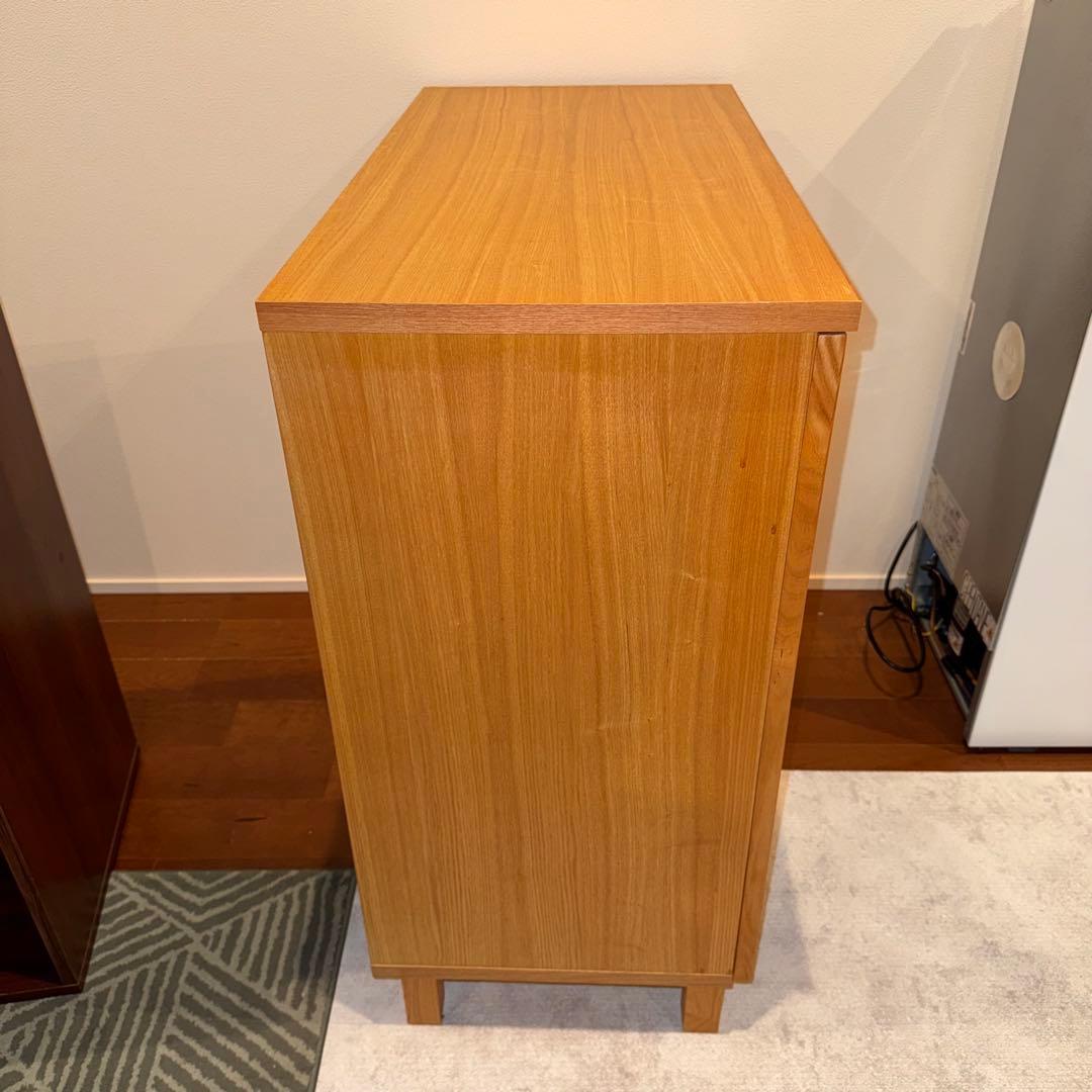 無印良品 脚付木製キャビネット ガラス扉 リビング収納 本棚 食器棚 インテリア