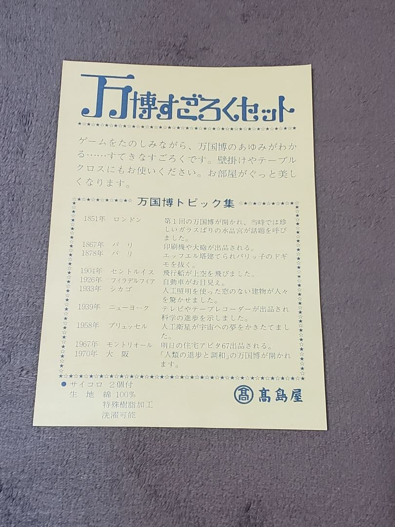 希少!ナショナル万博すごろくセット　高島屋製　箱入　昭和40年代