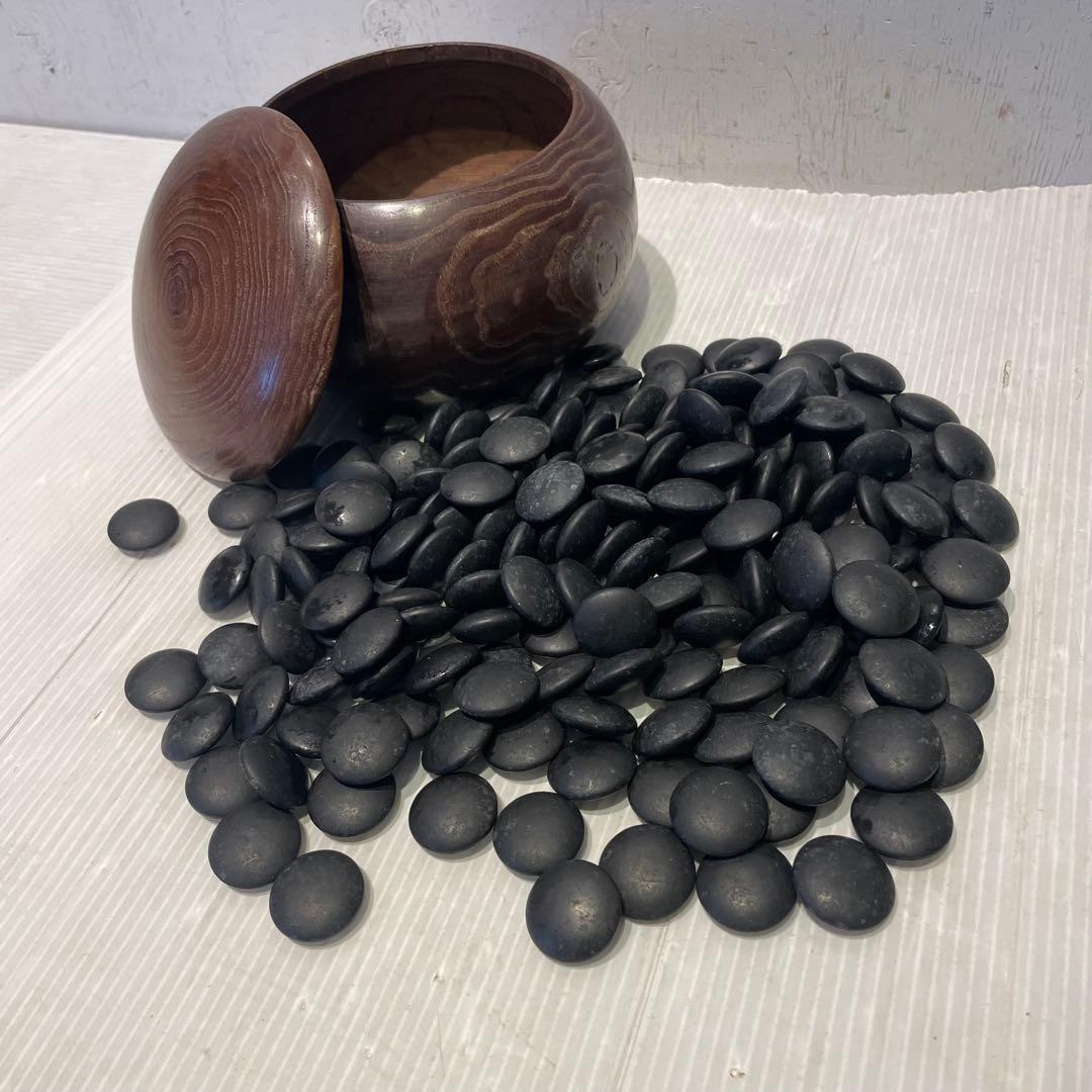 【碁石セット】囲碁 蛤 貝 木製 趣味 遊び　那智黒石　室内ゲーム