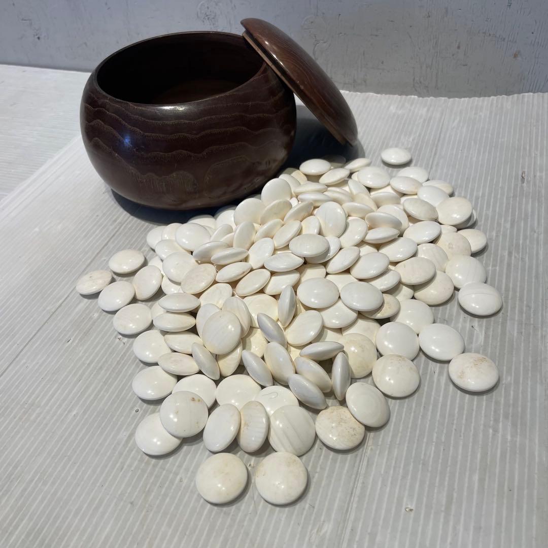 【碁石セット】囲碁 蛤 貝 木製 趣味 遊び　那智黒石　室内ゲーム