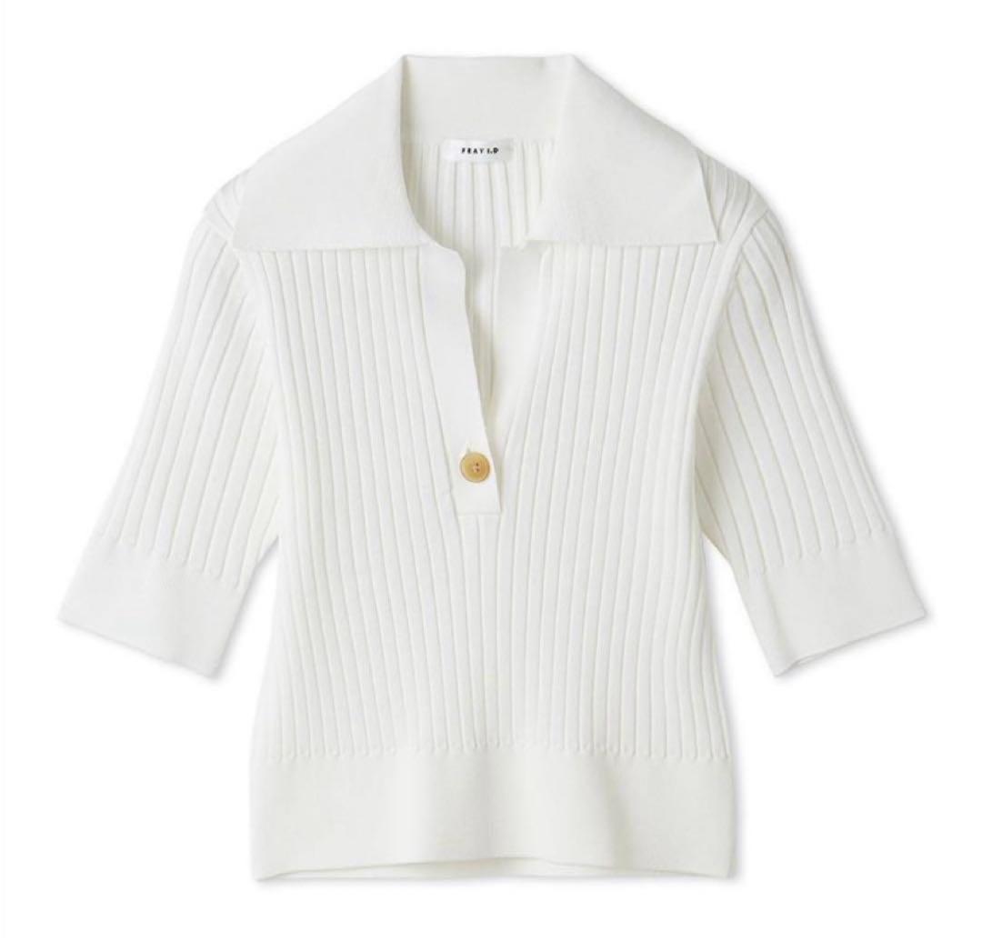 【新品】FRAY I.D オープンカラーポロニット