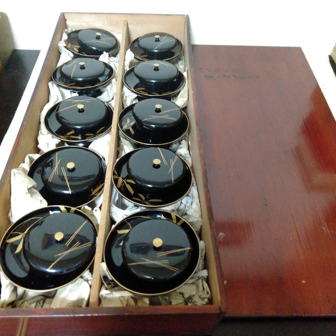 松竹梅蒔絵入　茶台十客揃