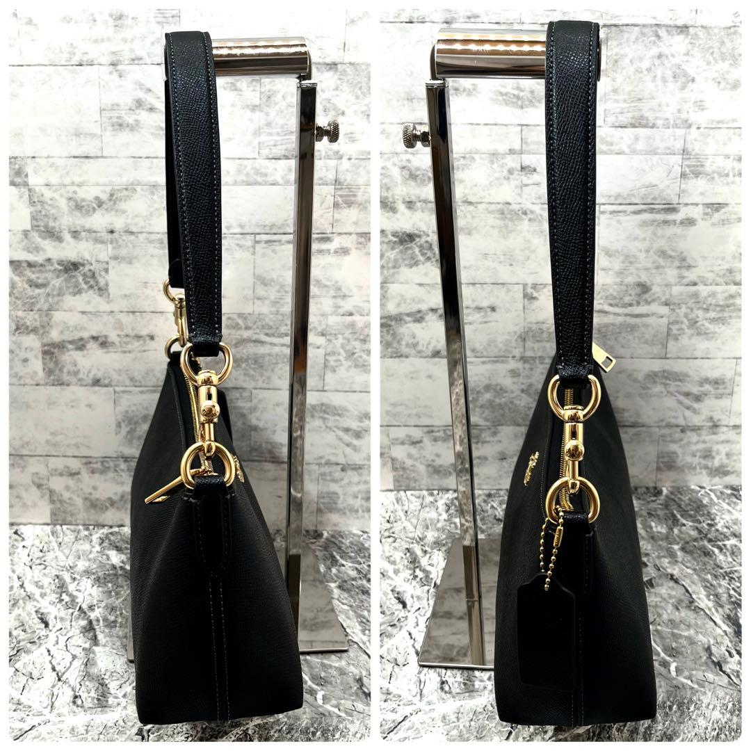 極美品✨ コーチ シャーロット アクセサリーポーチ 2way ブラック レザー