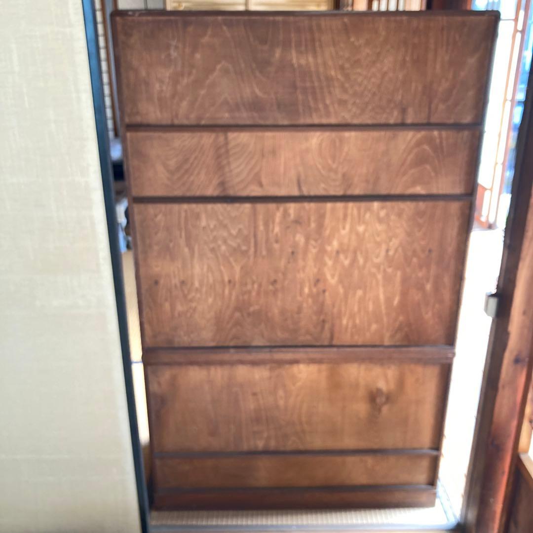 ① 茶箪笥　現地引取り値引き　和風木製ガラス扉収納棚　違棚　アンティーク