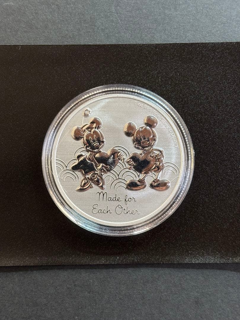 ミッキー　ミニー 銀貨 1オンス 2023年　クリアケース　純銀シルバー