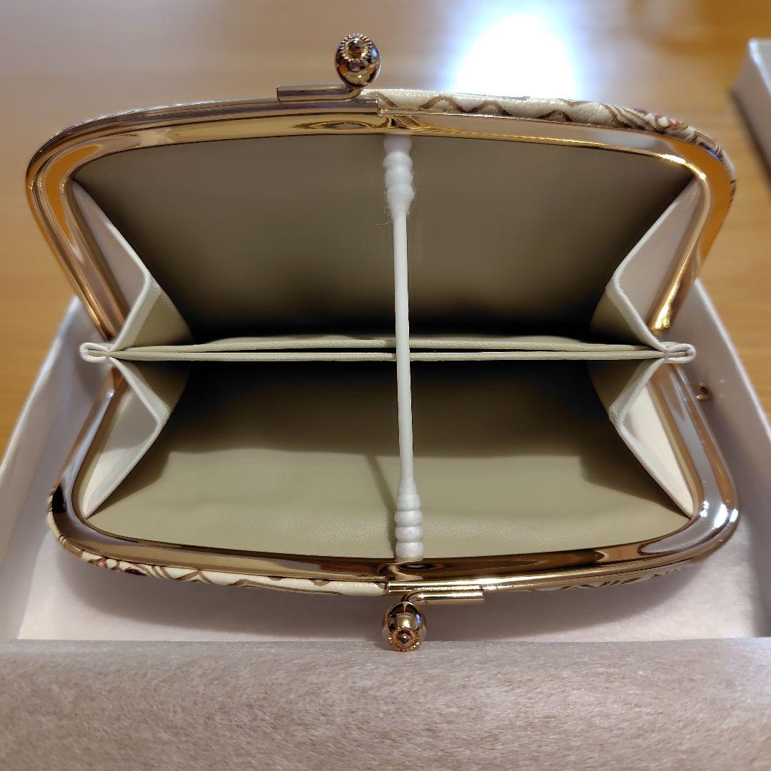 文庫革　天溝がま口　未使用