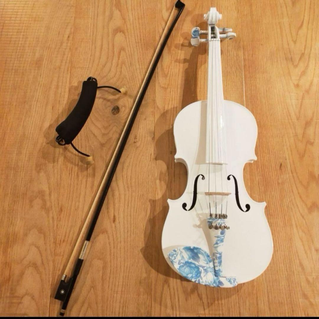 KINGLOS 白 4/4 ソリッドウッド カラード シンプル バイオリン