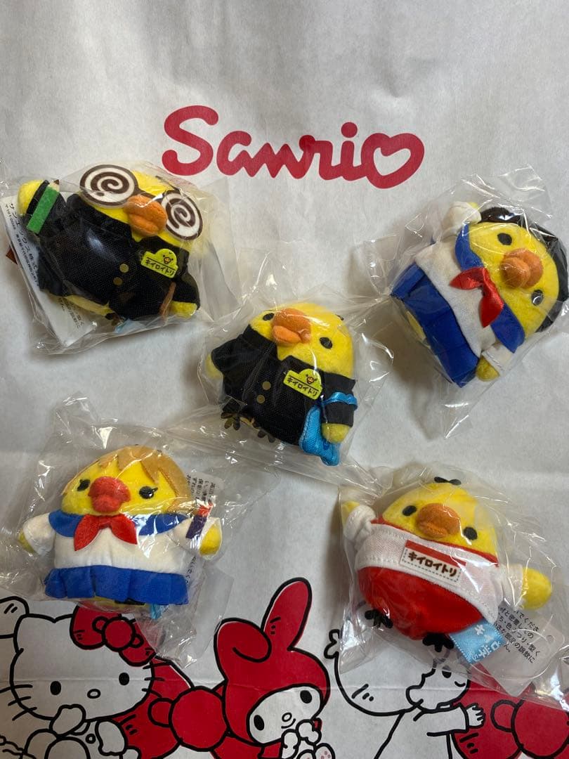 キイロイトリ学園 ☆ てのりぬいぐるみ 5種セット ☆ キイロイトリ てのり