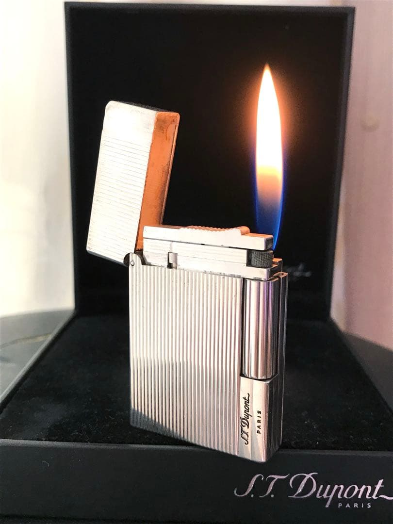 専用です　　　快音キーン　デュポンガスライター　シルバー　ストライプ　ライン２s