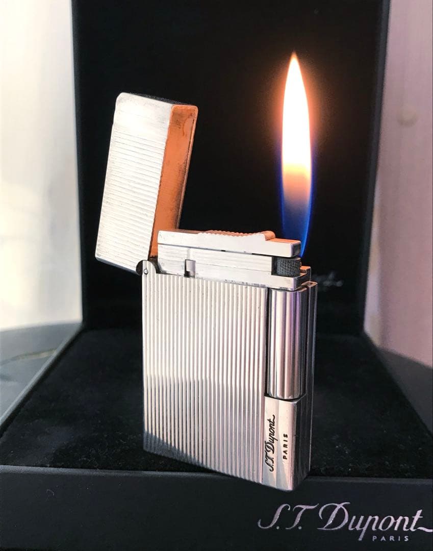 専用です　　　快音キーン　デュポンガスライター　シルバー　ストライプ　ライン２s